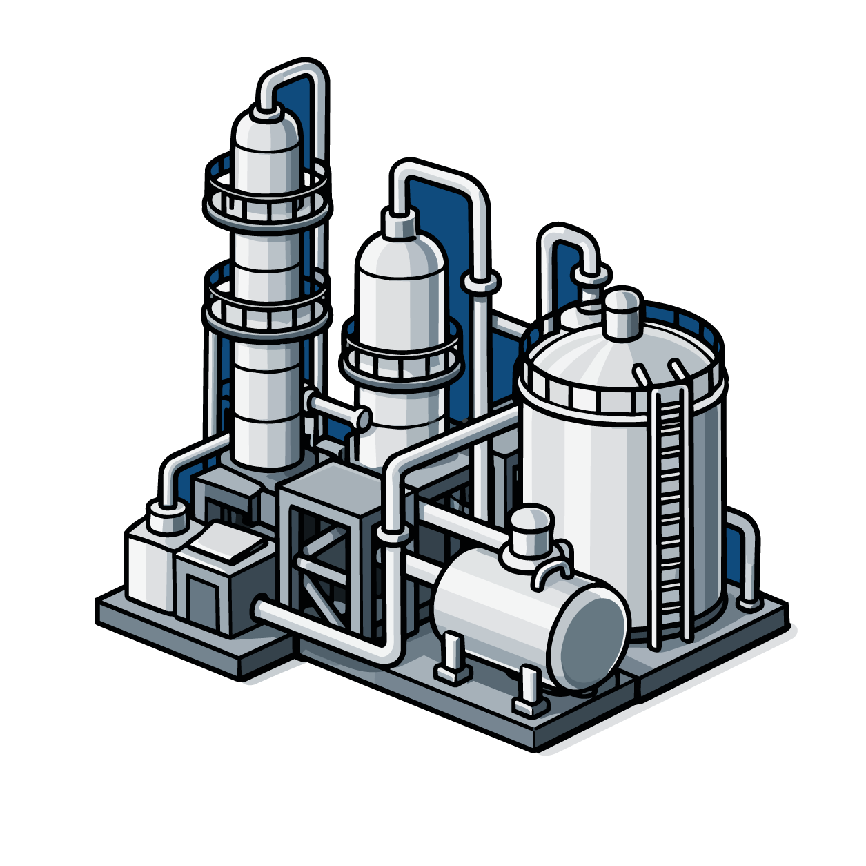 Illustration of a chemical or petrochemical plant