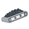 Illustration of coal on a conveyor belt