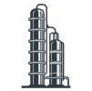 Illustration of an ethanol distillation tower