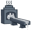Glass production illustration of a furnace used in glass production