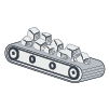 Mining & Aggregates Illustration of an industrial conveyor with mining and aggregate material