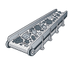 Recycling copy Illustration of an industrial conveyor with mining and aggregate material