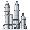 illustration of refining, oil and gas plant